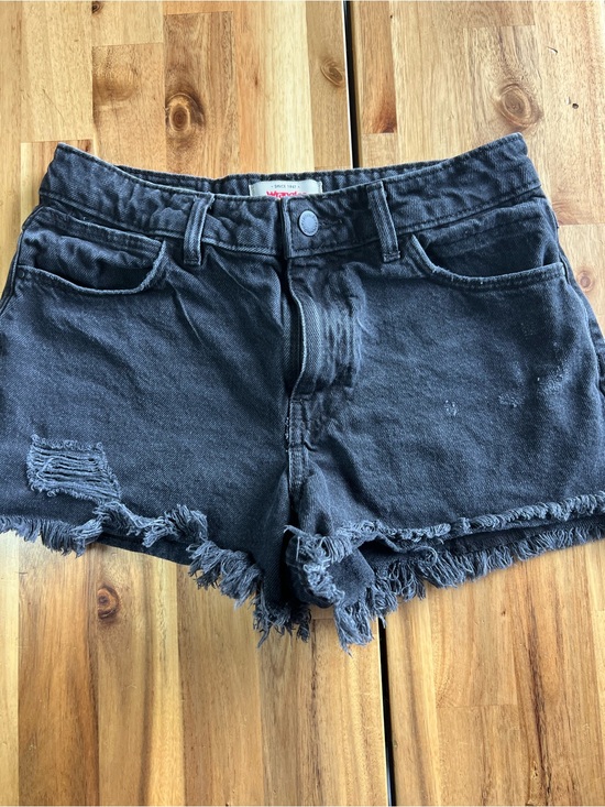 Wrangler Pants - Wrangler High Rise Vintage Black Distressed Denim Shorts Size 4